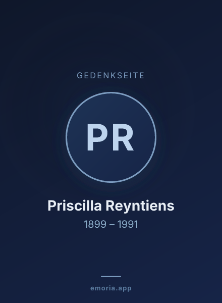 Gedenkportrait von Priscilla Reyntiens