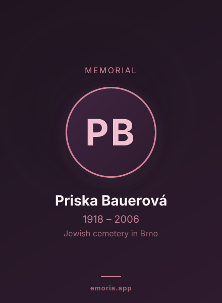 Memorial portrait of Priska Bauerová