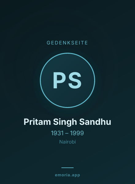 Gedenkportrait von Pritam Singh Sandhu