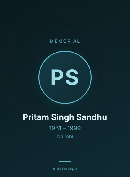 Memorial portrait of Pritam Singh Sandhu