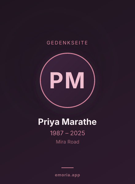 Gedenkportrait von Priya Marathe