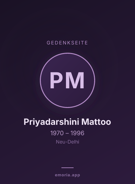 Gedenkportrait von Priyadarshini Mattoo