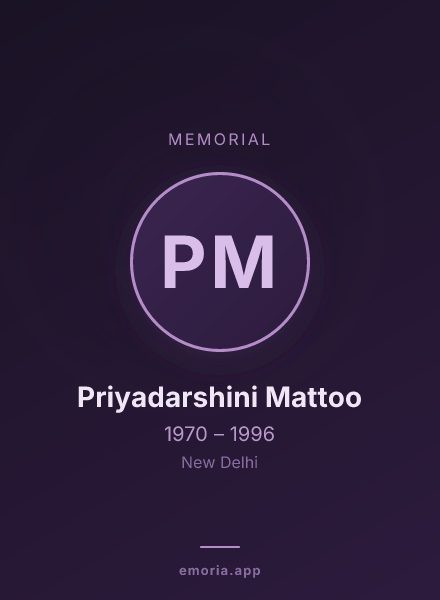 Memorial portrait of Priyadarshini Mattoo