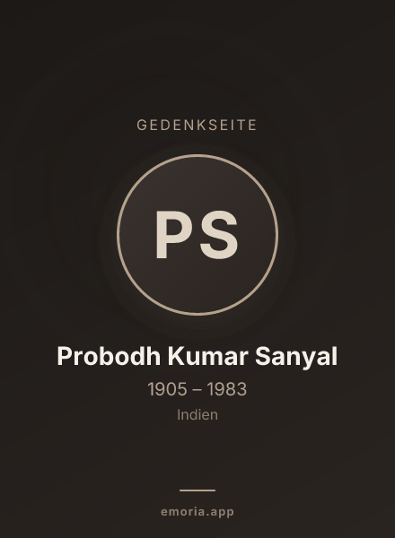 Gedenkportrait von Probodh Kumar Sanyal
