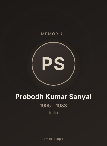 Memorial portrait of Probodh Kumar Sanyal