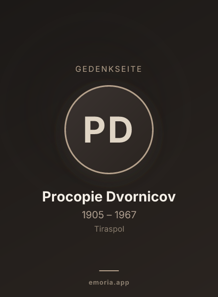 Gedenkportrait von Procopie Dvornicov