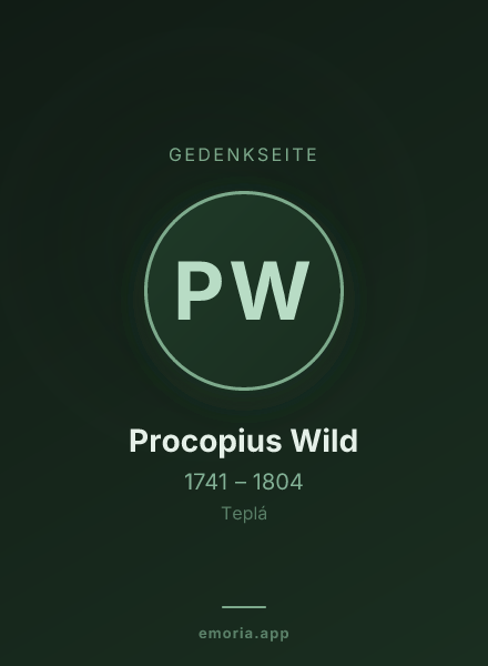 Gedenkportrait von Procopius Wild
