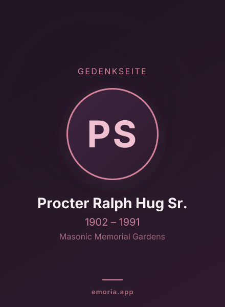 Gedenkportrait von Procter Ralph Hug Sr.