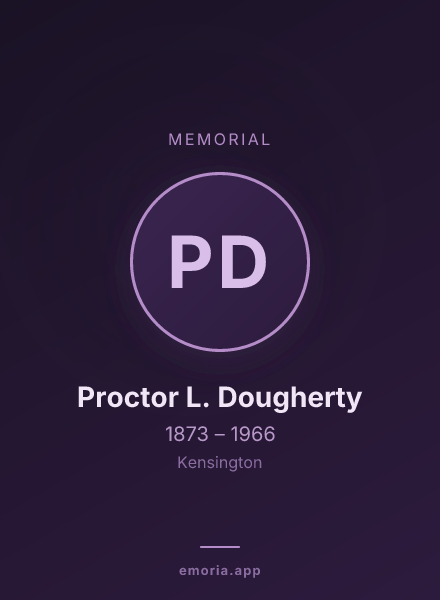 Memorial portrait of Proctor L. Dougherty