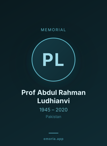 Memorial portrait of Prof Abdul Rahman Ludhianvi