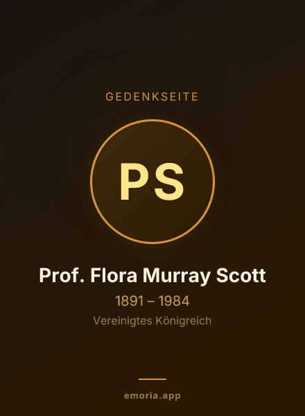 Gedenkportrait von Prof. Flora Murray Scott