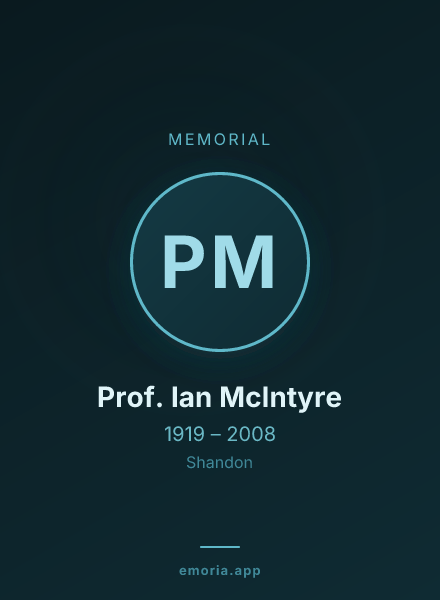 Memorial portrait of Prof. Ian McIntyre