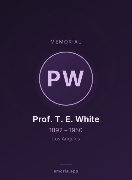 Memorial portrait of Prof. T. E. White
