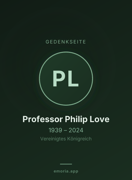 Gedenkportrait von Professor Philip Love