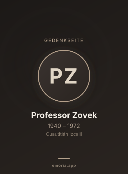 Gedenkportrait von Professor Zovek