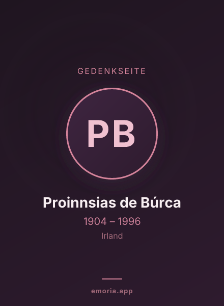 Gedenkportrait von Proinnsias de Búrca