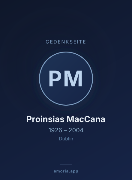 Gedenkportrait von Proinsias MacCana
