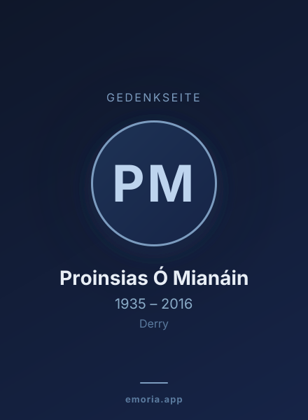 Gedenkportrait von Proinsias Ó Mianáin