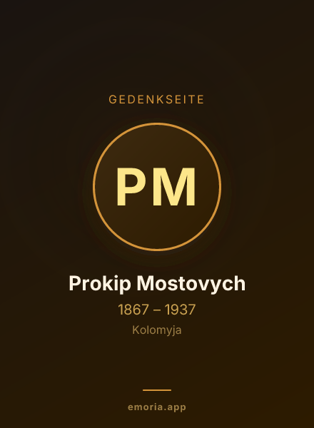 Gedenkportrait von Prokip Mostovych