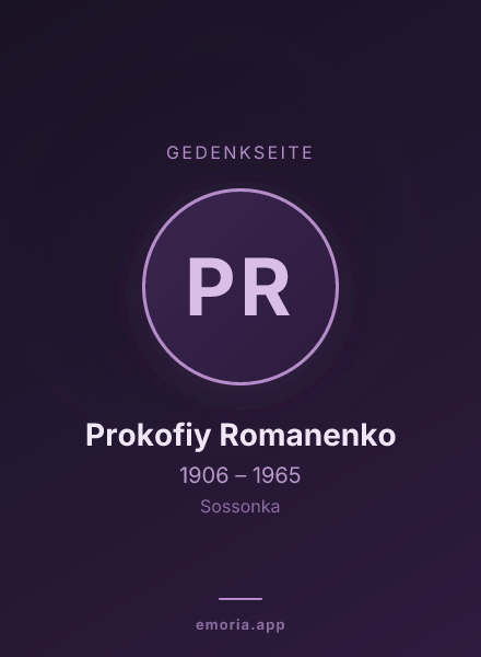 Gedenkportrait von Prokofiy Romanenko