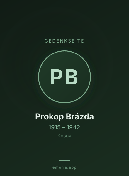Gedenkportrait von Prokop Brázda
