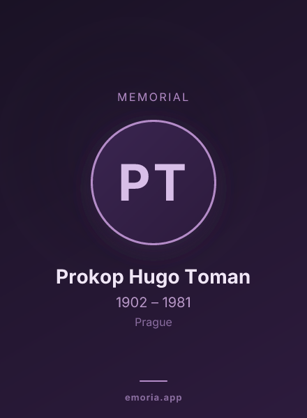 Memorial portrait of Prokop Hugo Toman