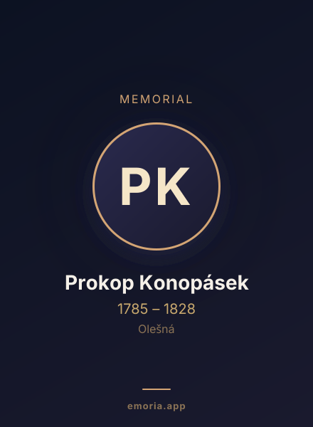 Memorial portrait of Prokop Konopásek
