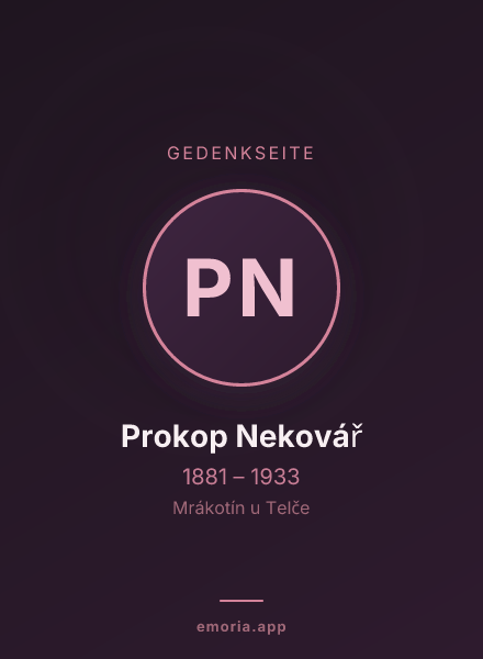 Gedenkportrait von Prokop Nekovář