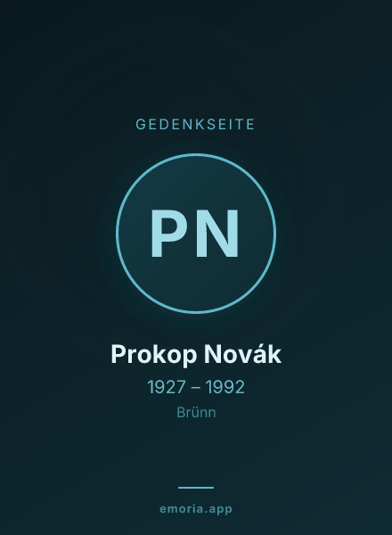 Gedenkportrait von Prokop Novák