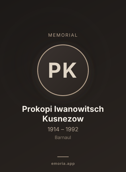 Memorial portrait of Prokopi Iwanowitsch Kusnezow
