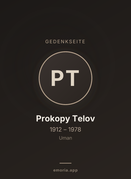 Gedenkportrait von Prokopy Telov