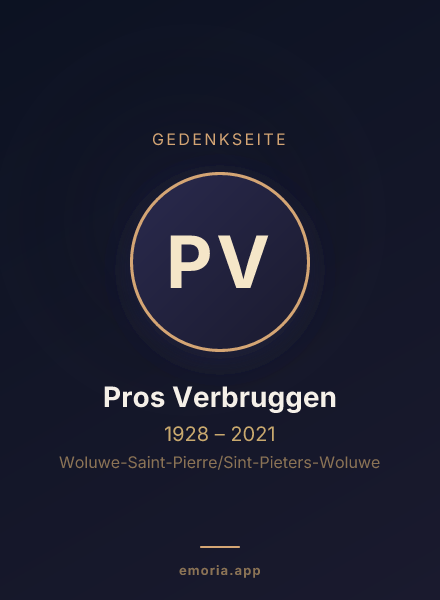 Gedenkportrait von Pros Verbruggen