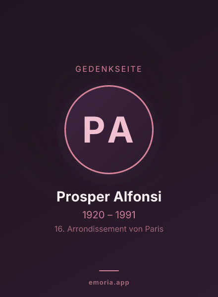 Gedenkportrait von Prosper Alfonsi