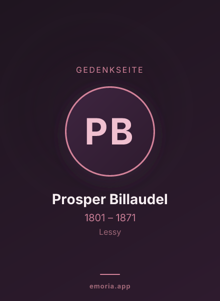 Gedenkportrait von Prosper Billaudel