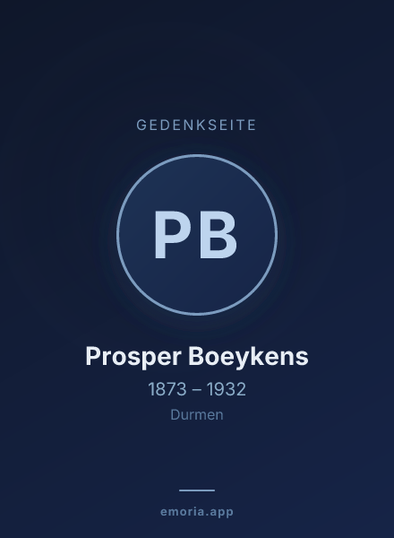 Gedenkportrait von Prosper Boeykens