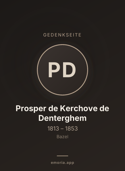 Gedenkportrait von Prosper de Kerchove de Denterghem
