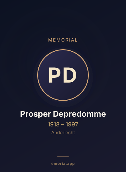 Memorial portrait of Prosper Depredomme