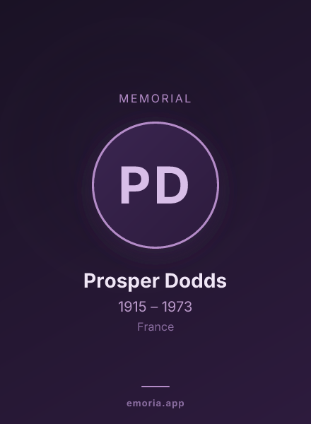Memorial portrait of Prosper Dodds