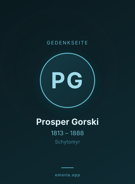 Gedenkportrait von Prosper Gorski