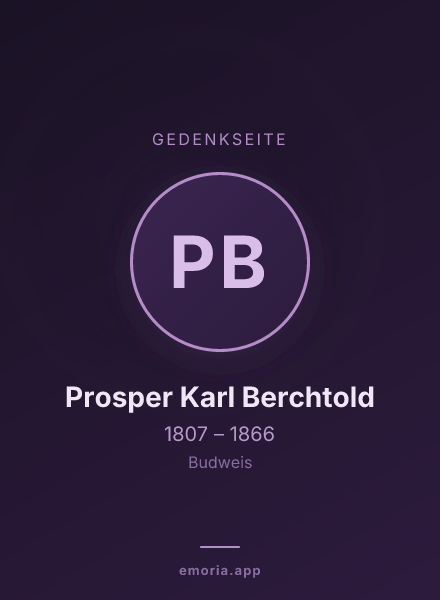 Gedenkportrait von Prosper Karl Berchtold