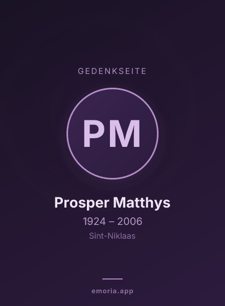 Gedenkportrait von Prosper Matthys