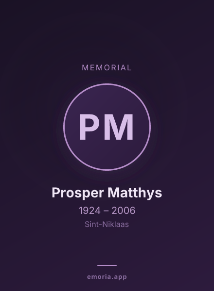 Memorial portrait of Prosper Matthys