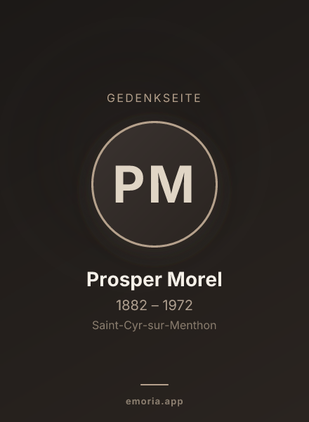 Gedenkportrait von Prosper Morel
