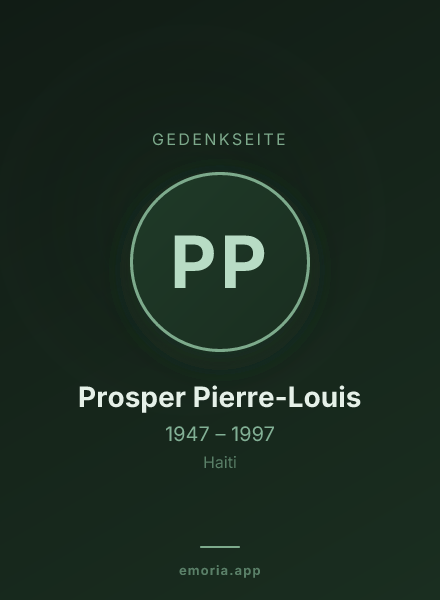 Gedenkportrait von Prosper Pierre-Louis