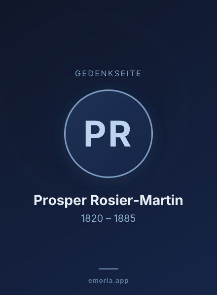 Gedenkportrait von Prosper Rosier-Martin