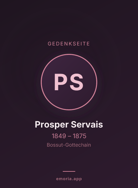 Gedenkportrait von Prosper Servais