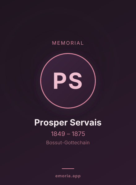 Memorial portrait of Prosper Servais