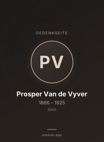 Gedenkportrait von Prosper Van de Vyver