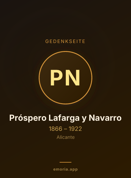 Gedenkportrait von Próspero Lafarga y Navarro