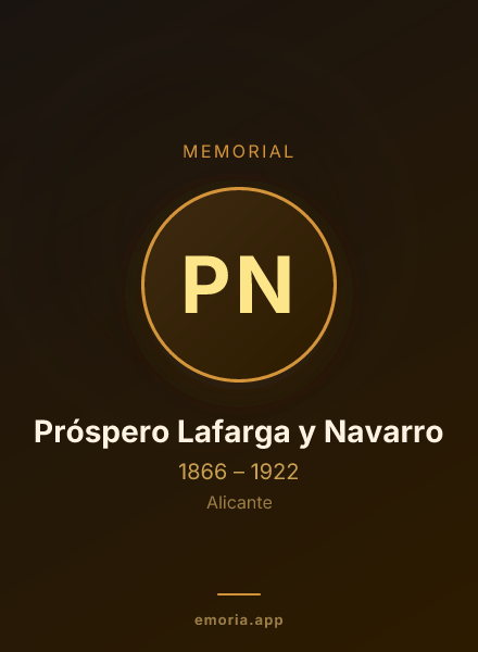 Memorial portrait of Próspero Lafarga y Navarro